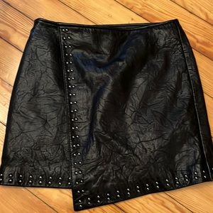Black leather skirt
